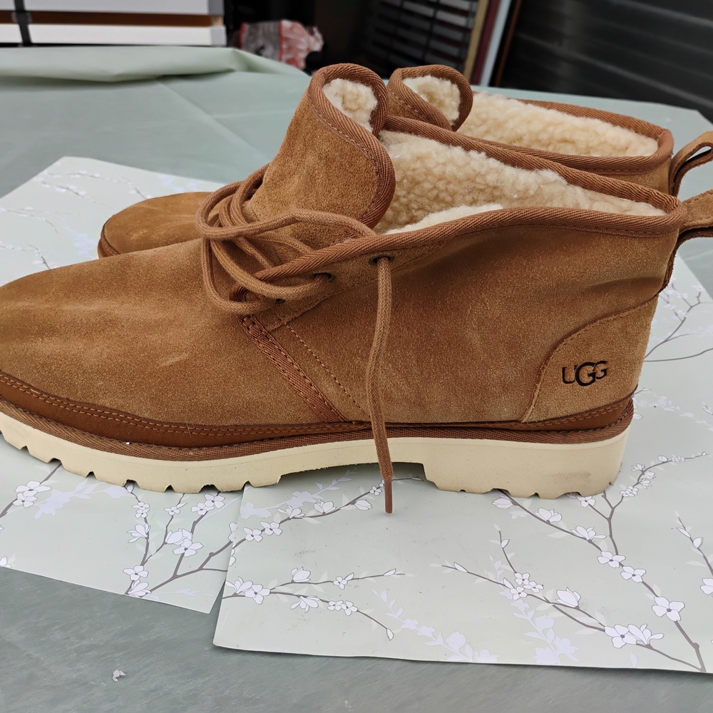 UGG Tan Suede Boots with Shearling Lining